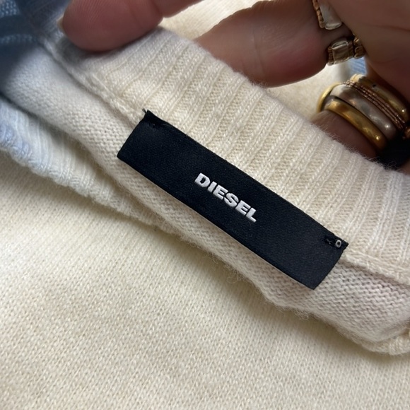 Diesel Wool Blend Cream and Blue Sweater Size XS - Picture 8 of 11